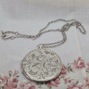 Large Vintage Silver Locket on 18" Silver Chain