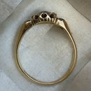 Antique 18ct Sappphire Three Stone Diamond Cluster Ring