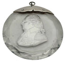 Louis XVIII Sulphide Portrait Cut Glass Roundel, After Desprez of Paris.