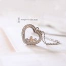 9ct White Gold Floating Diamond Heart