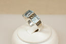 Silver & Topaz Trilogy Ring with Marcasite