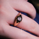 Victorian 15ct Gold Old Mine Cut Diamond Gypsy Solitaire Size T