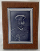 HRH Prince of Wales, Later George V, Portrait Tile in Naval Uniform. Circa 1901 - 1910.