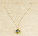 Silver Gilt Cloisonne Russian Style Egg Pendant & Silver Gilt Chain
