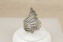 Large Sterling Silver Abstract Fan Statement Ring