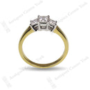 18ct Princess Cut Diamond 0.54ct Three Stone Ring