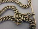 Heavy Antique Solid Sterling Silver Double Albert Pocket Watch Chain Bir 1912