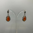 Arts and Crafts style silver and cornelian earrings