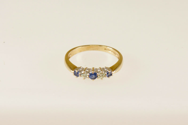 9ct Gold Blue Topaz & Diamond Ring