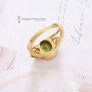 18ct Peridot & Diamond Three Stone Cluster Ring