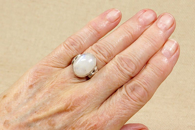 Silver & Moonstone Designer Celtic Knot Ring