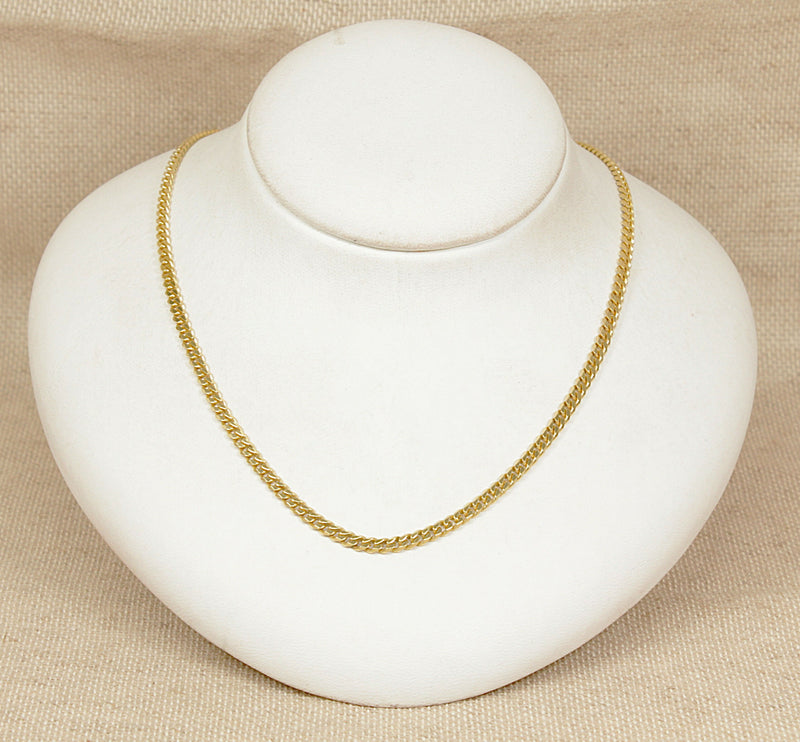 Silver Gilt Flat Curb Link Necklace