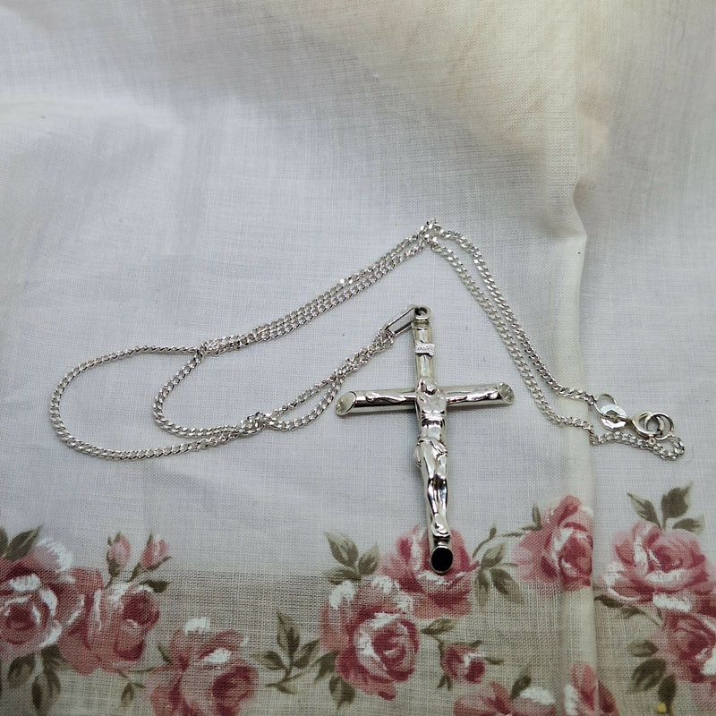 Silver Crucifix on 16" Silver Chain