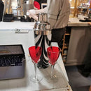 Murano 60’s Cocktail Shakers and Two Red Glasses