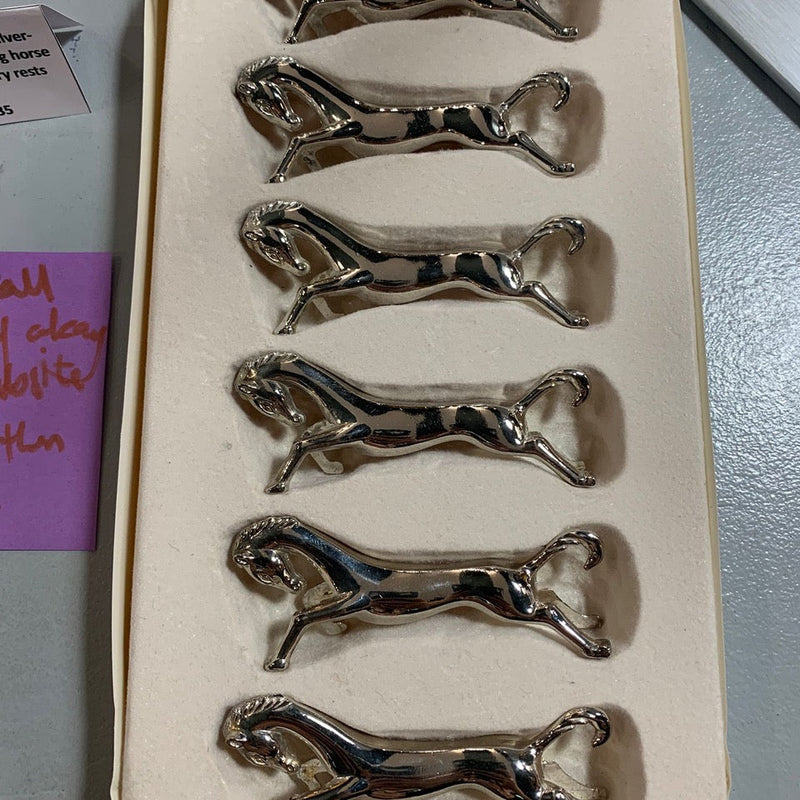 1969's French Silver=Plated Galloping Horse Knife/Cutlery rests