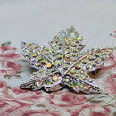 Vintage Rhinestone Maple Leaf Brooch