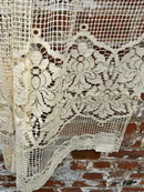 Arts & Crafts lace sample biscuit coloured Antique c1930 panel new old stock 75”/36” 6737