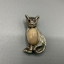 Sterling silver cat brooch