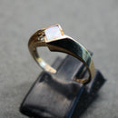 10ct gold opal and diamond ring