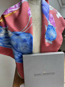 Vintage Swarovski Silk Scarf: Exotic Bird Crystal Design, Unused in Box