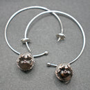 Baccarat acorn silver and clear crystal hoop earrings