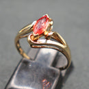 9ct gold marquis cut ruby crossover ring