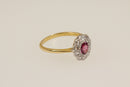 18ct Gold & Platinum Ruby & Diamond Cluster Ring