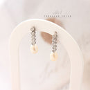 Handmade 18ct White Gold Freshwater Pearl & Diamond 0.55ct Earrings