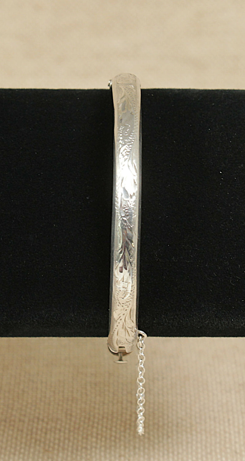 Vintage Silver Hinged Bangle 1972