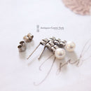 Handmade 18ct White Gold Cultured Pearl & Diamond 0.33ct Earrings