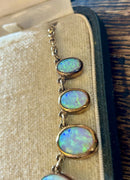 Hallmarked 9ct Rose Gold 12.5 Gram 16 Inch 23ct Oval Cut Australian Fire Opal Choker Necklace