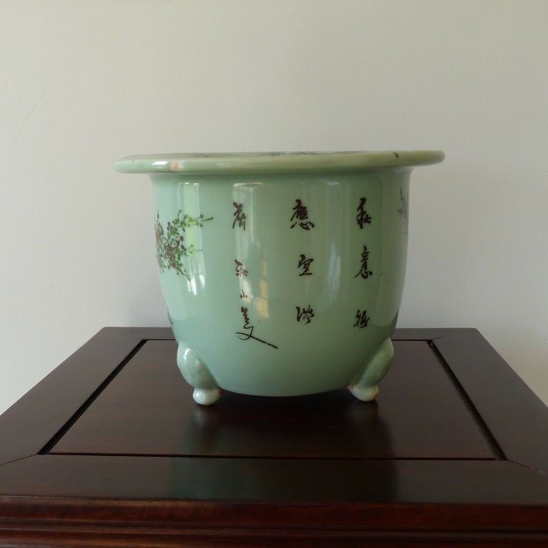 A Japanese pottery jardiniere
