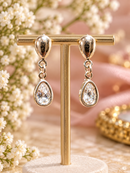 9ct White Gold Cubic Zirconia Pear Cut Drop Earrings