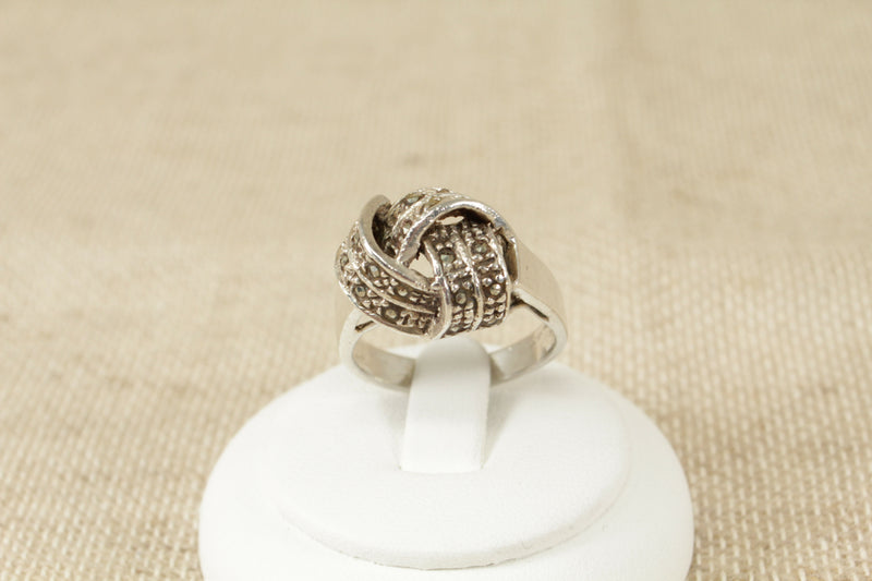 Silver & Marcasite Knot Ring