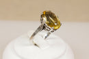 Beautiful Vintage Silver & Lemon Citrine Solitaire Ring – Circa 1940s