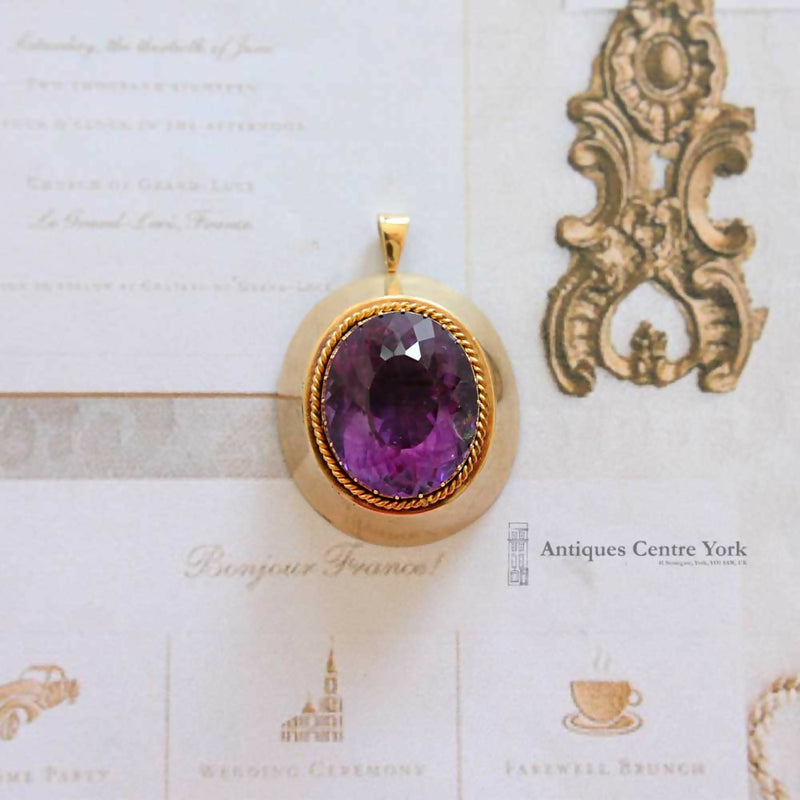 Victorian 15ct Gold & Amethyst Pendant