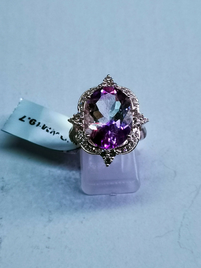 New Moroccan Amethyst Sterling Silver Cocktail Ring