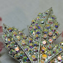 Vintage Rhinestone Maple Leaf Brooch