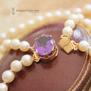 Double Row Cultured Pearls with Victorian 15ct Amethyst Clasp