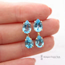 9ct Gold Blue Topaz Earrings