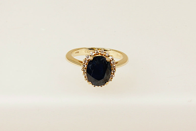 14ct Glogau Gold Sapphire & Diamond ‘Diana’ Ring