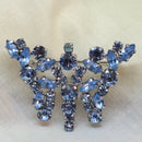 Vintage Blue Glass Butterfly Brooch