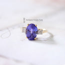 18ct Tanzanite & Diamond 3 Stone Ring