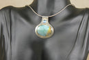Beautiful Sterling Silver & Labradorite Pendant with Snake Collarette