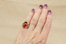 Silver & Amber Celtic Design Ring