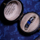 Vintage Platinum Pt900 Sapphire Diamond Tension Set Ring Size K