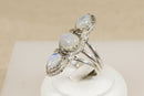 Large Sterling Silver & Moonstone Trilogy Statement Ring