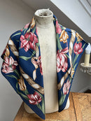Vintage Christian Dior Silk Tulip Print Scarf with Gift Envelope New Old Stock