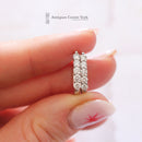 18ct White Gold Diamond 5 Stone Half "Hoop" Earrings