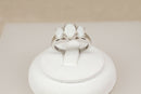 Silver & Fire Opal Trilogy Ring